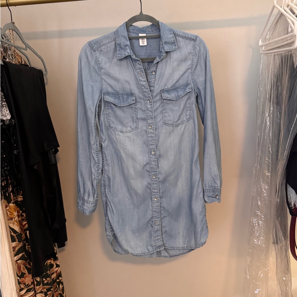 H&M Light Blue Denim Shirt Dress
